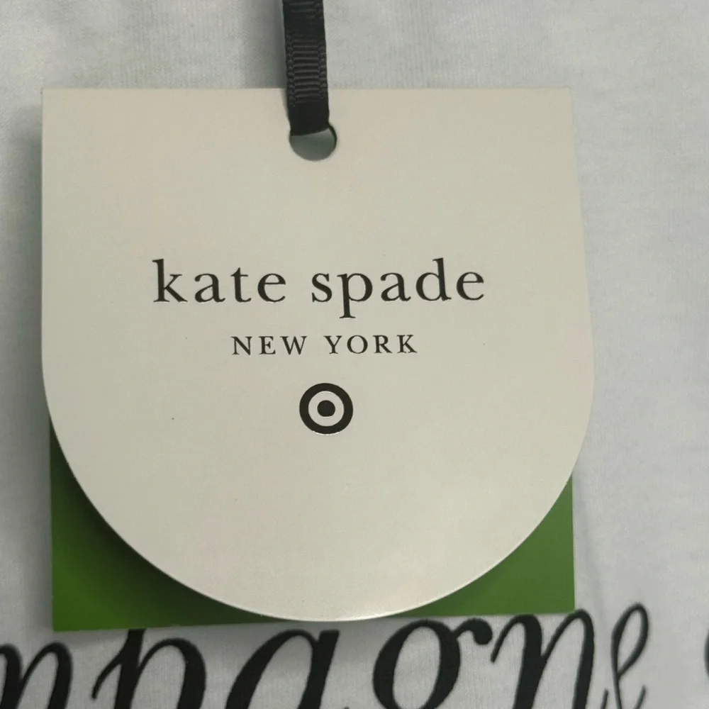 Kate Spade “ champagne & French fries White Graphic Tee